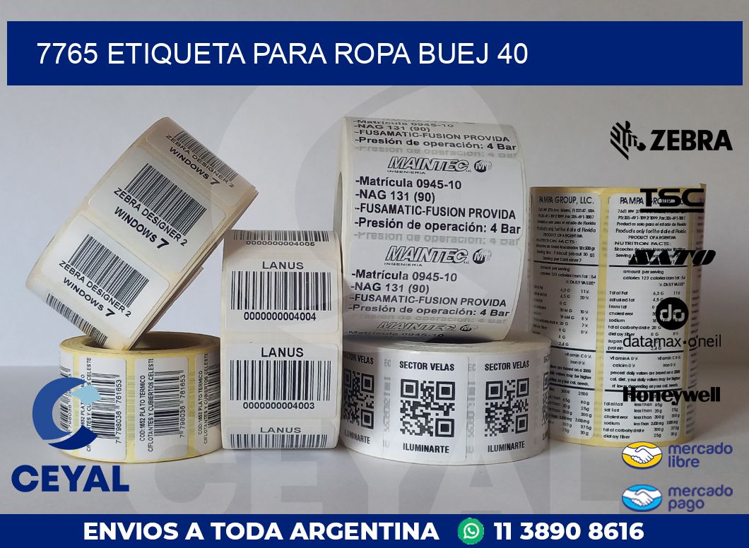 7765 ETIQUETA PARA ROPA BUEJ 40