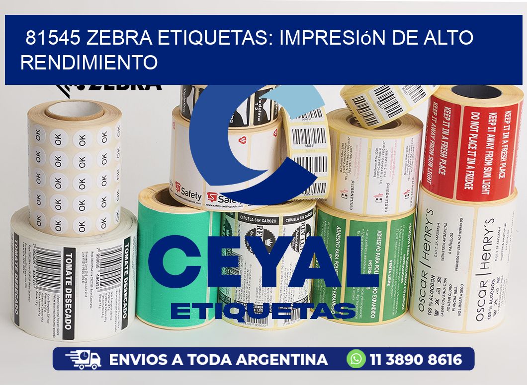81545 Zebra Etiquetas: Impresión de Alto Rendimiento
