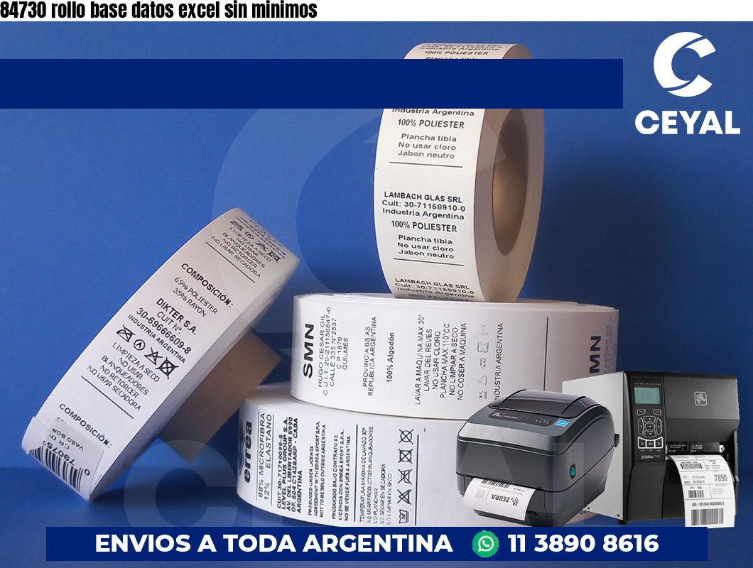 84730 rollo base datos excel sin minimos