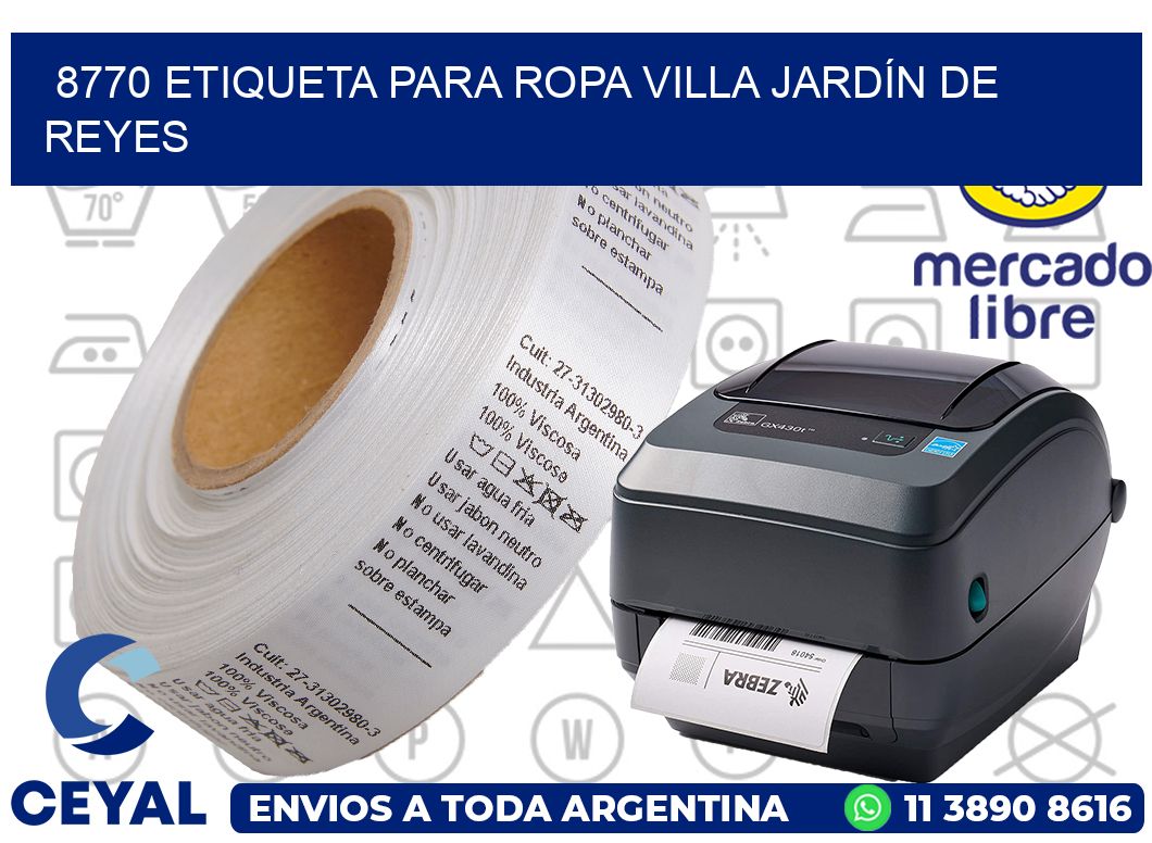8770 ETIQUETA PARA ROPA VILLA JARDÍN DE REYES