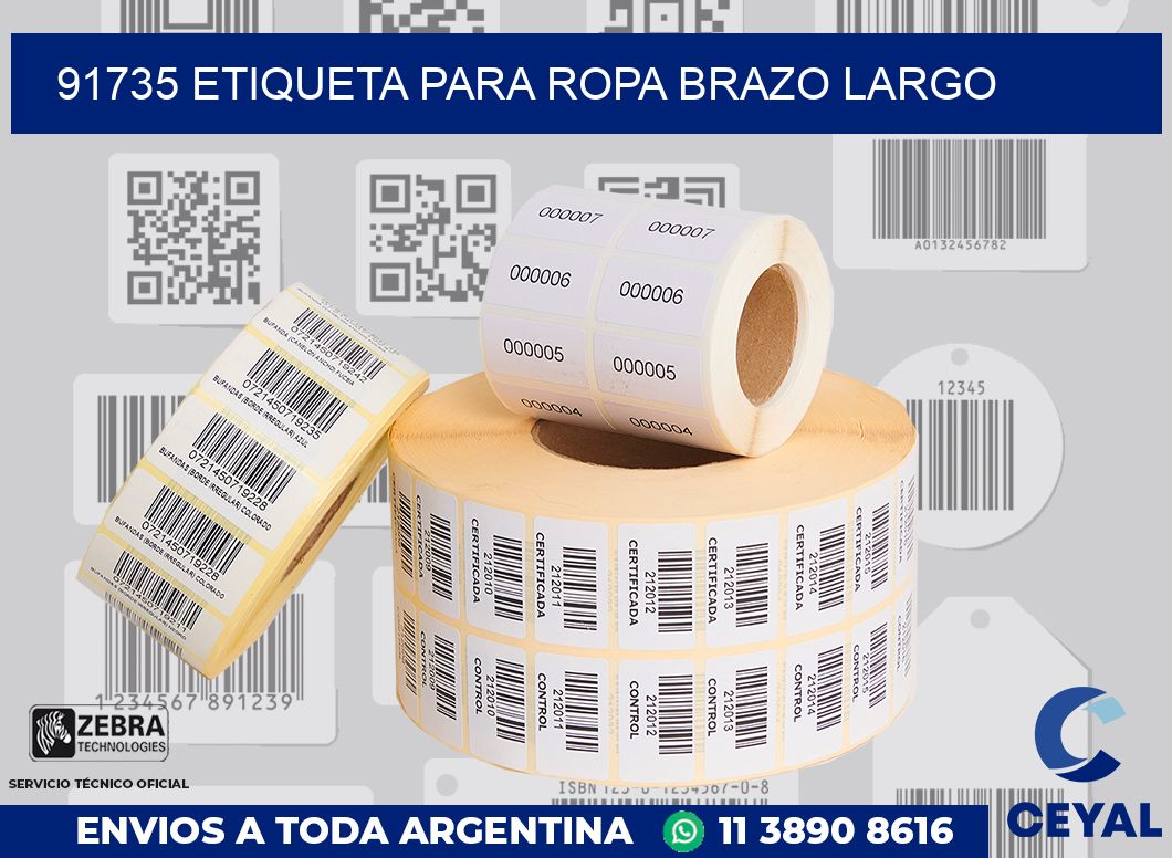 91735 ETIQUETA PARA ROPA BRAZO LARGO