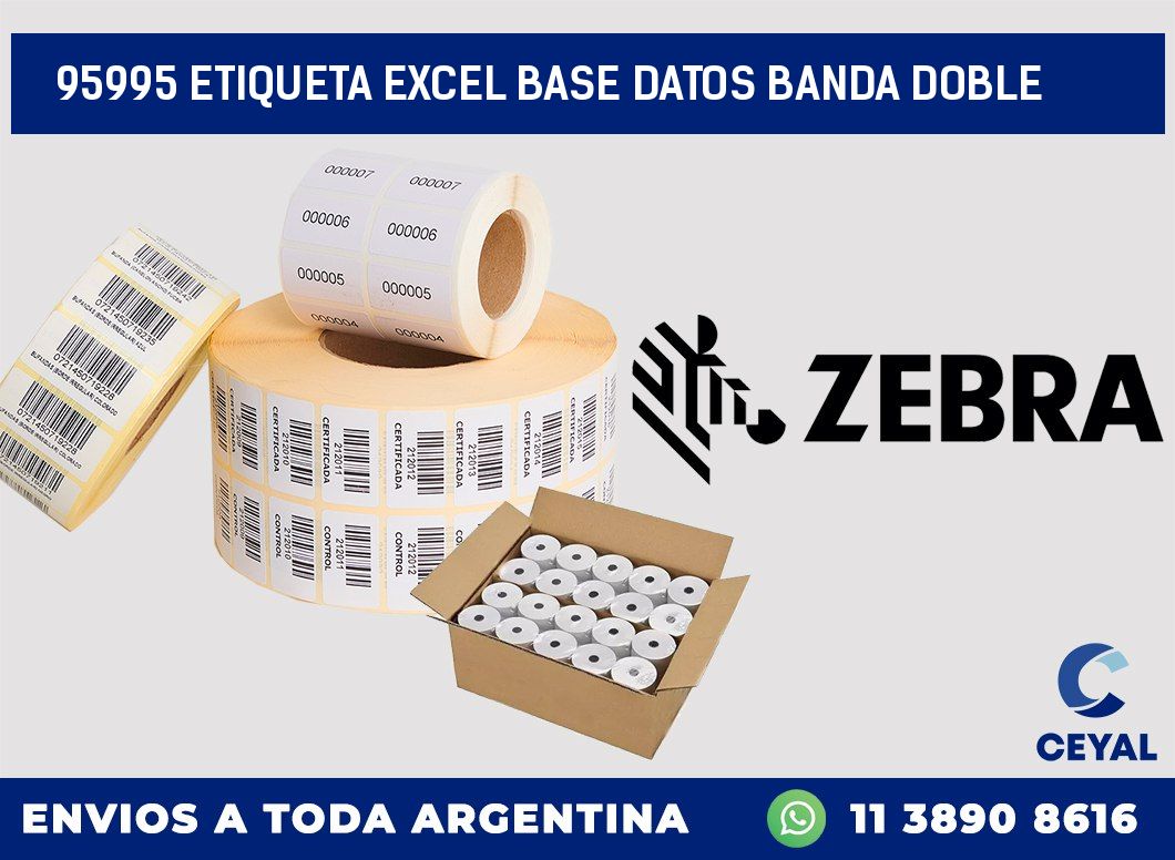 95995 etiqueta excel base datos banda doble