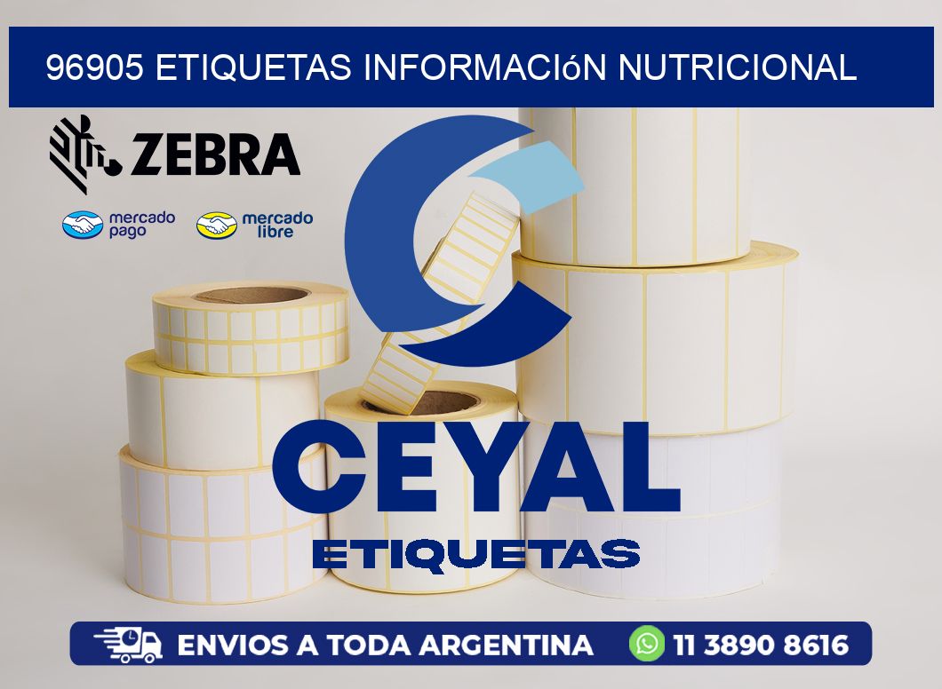 96905 etiquetas Información nutricional