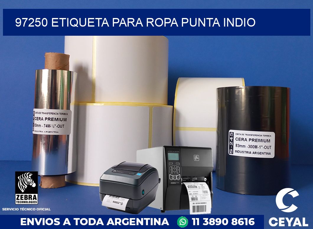 97250 ETIQUETA PARA ROPA PUNTA INDIO