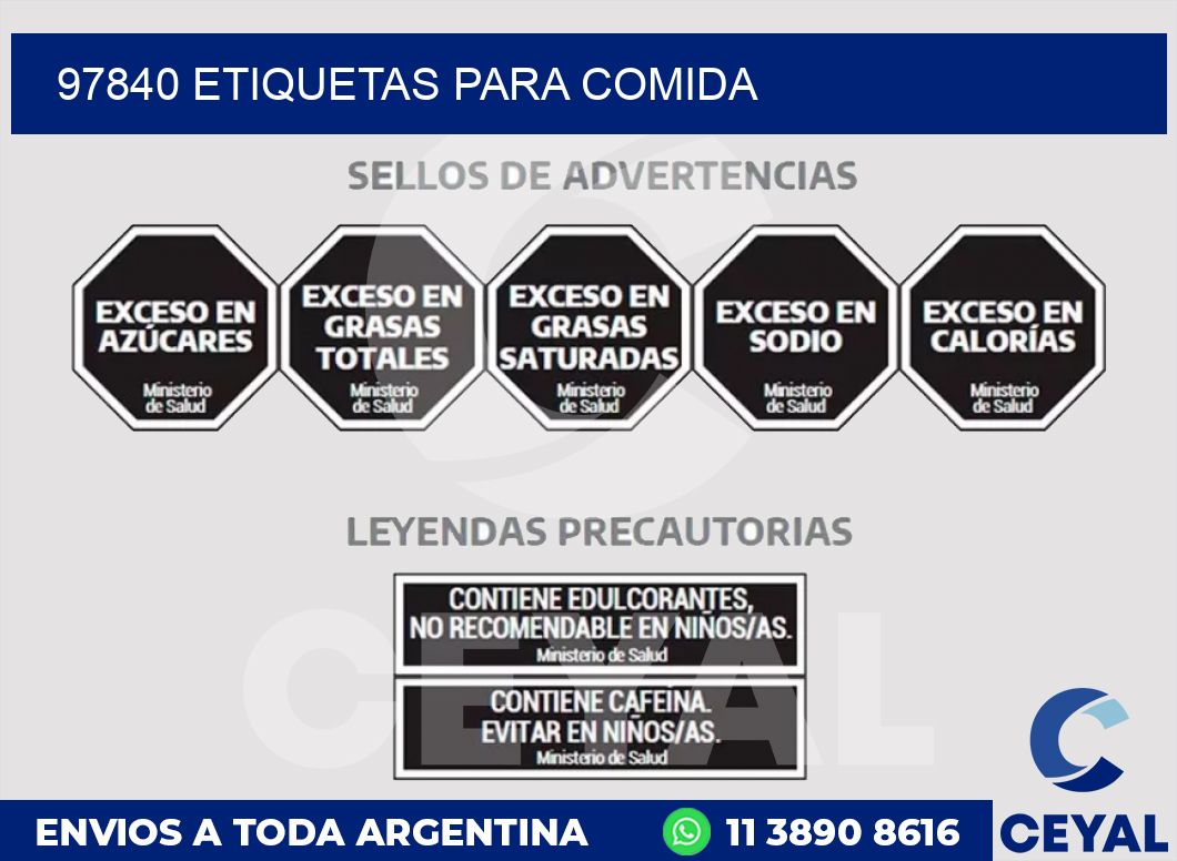 97840 ETIQUETAS PARA COMIDA