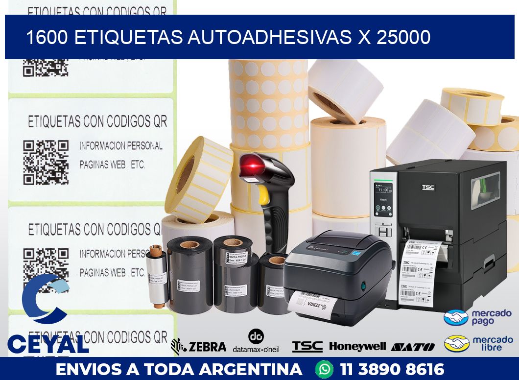 1600 ETIQUETAS AUTOADHESIVAS X 25000