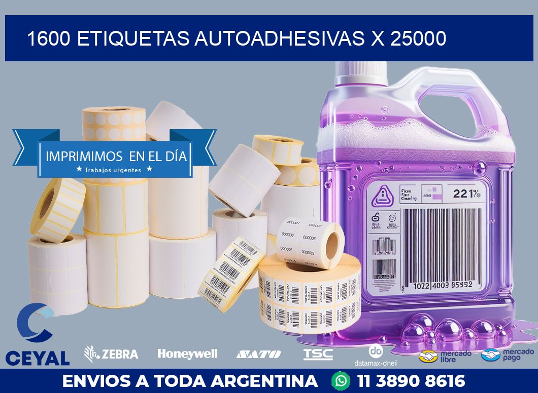 1600 ETIQUETAS AUTOADHESIVAS X 25000