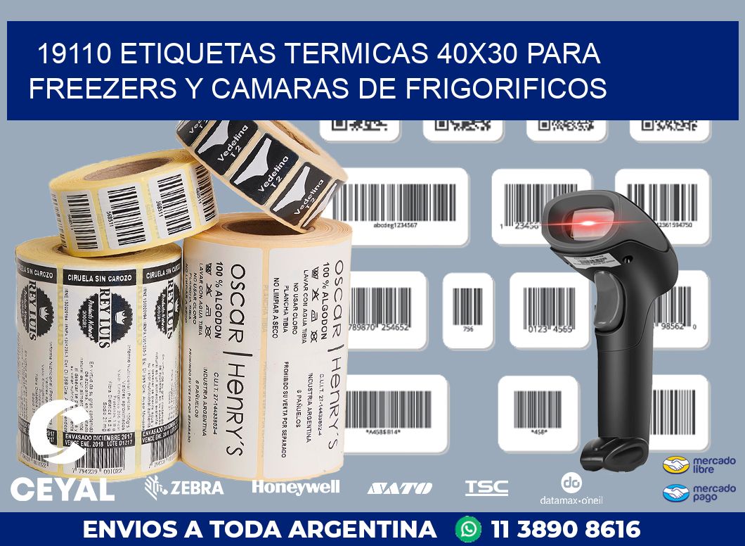 19110 ETIQUETAS TERMICAS 40X30 PARA FREEZERS Y CAMARAS DE FRIGORIFICOS