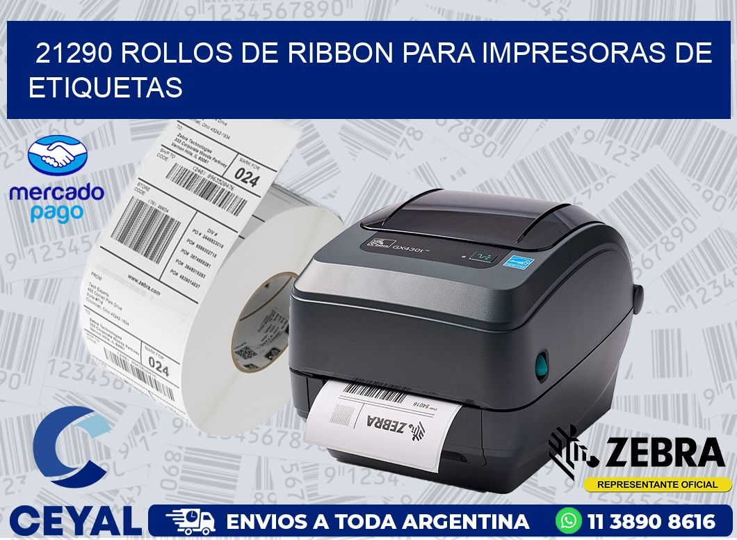 21290 ROLLOS DE RIBBON PARA IMPRESORAS DE ETIQUETAS