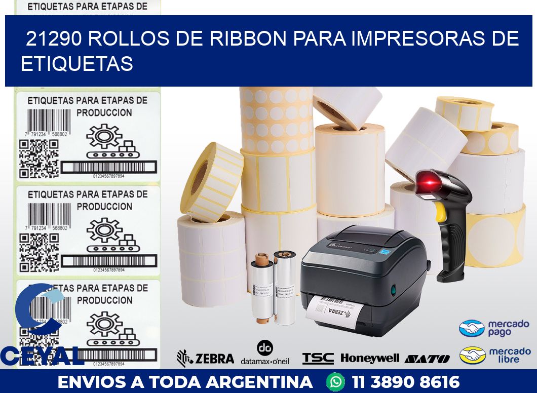 21290 ROLLOS DE RIBBON PARA IMPRESORAS DE ETIQUETAS