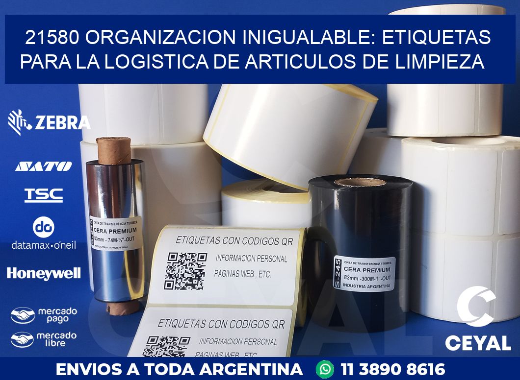 21580 ORGANIZACION INIGUALABLE: ETIQUETAS PARA LA LOGISTICA DE ARTICULOS DE LIMPIEZA