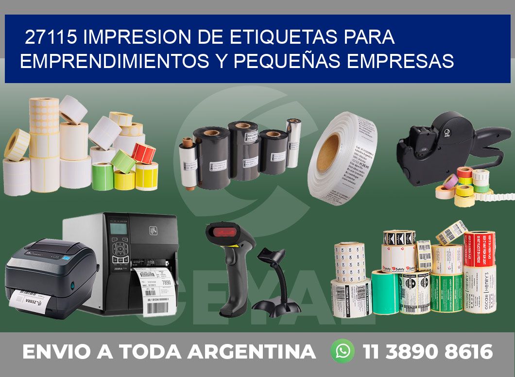 27115 IMPRESION DE ETIQUETAS PARA EMPRENDIMIENTOS Y PEQUEÑAS EMPRESAS