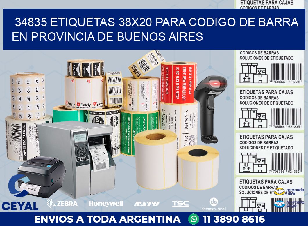 34835 ETIQUETAS 38X20 PARA CODIGO DE BARRA EN PROVINCIA DE BUENOS AIRES