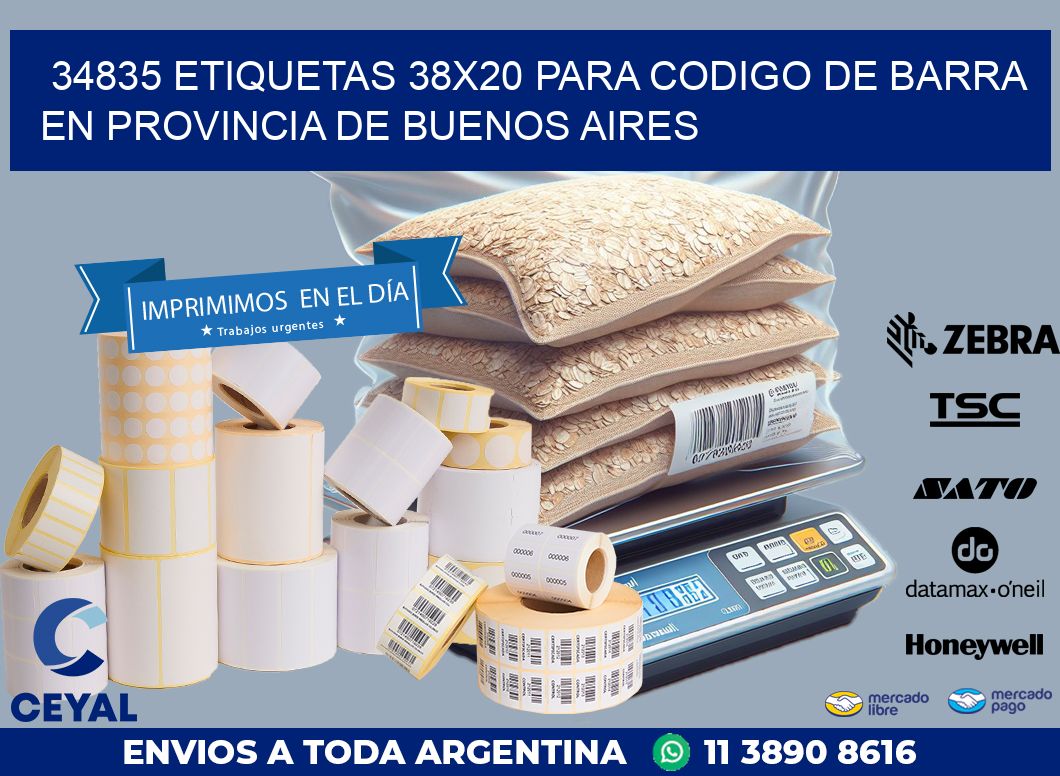 34835 ETIQUETAS 38X20 PARA CODIGO DE BARRA EN PROVINCIA DE BUENOS AIRES