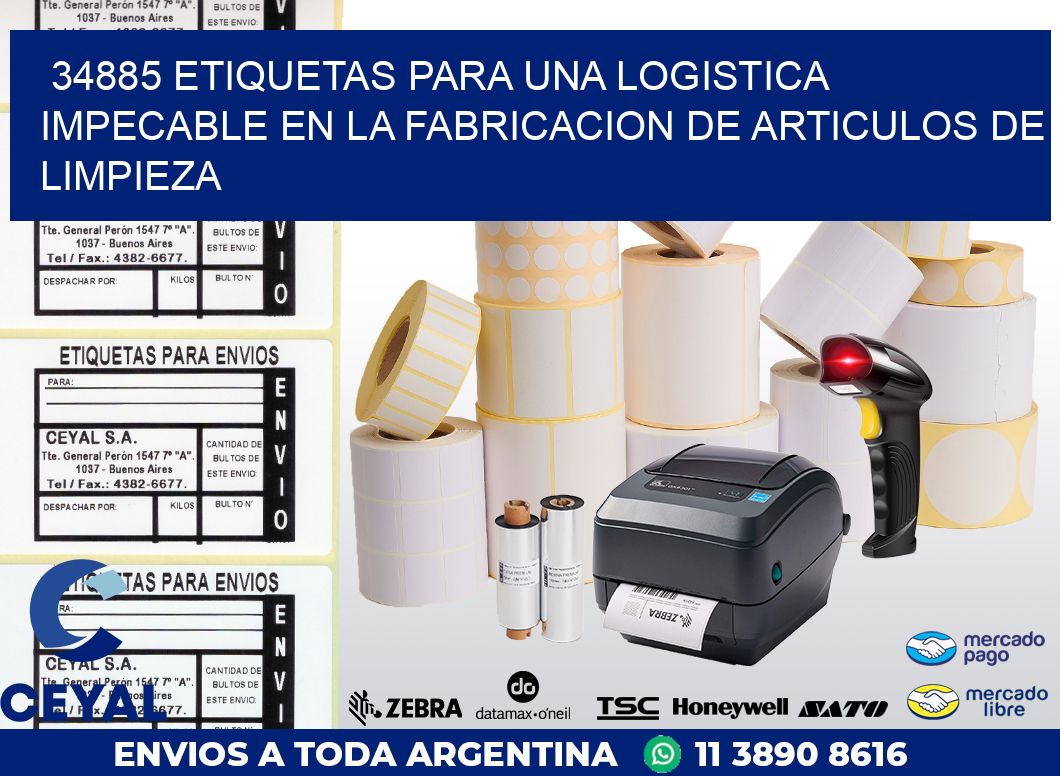 34885 ETIQUETAS PARA UNA LOGISTICA IMPECABLE EN LA FABRICACION DE ARTICULOS DE LIMPIEZA