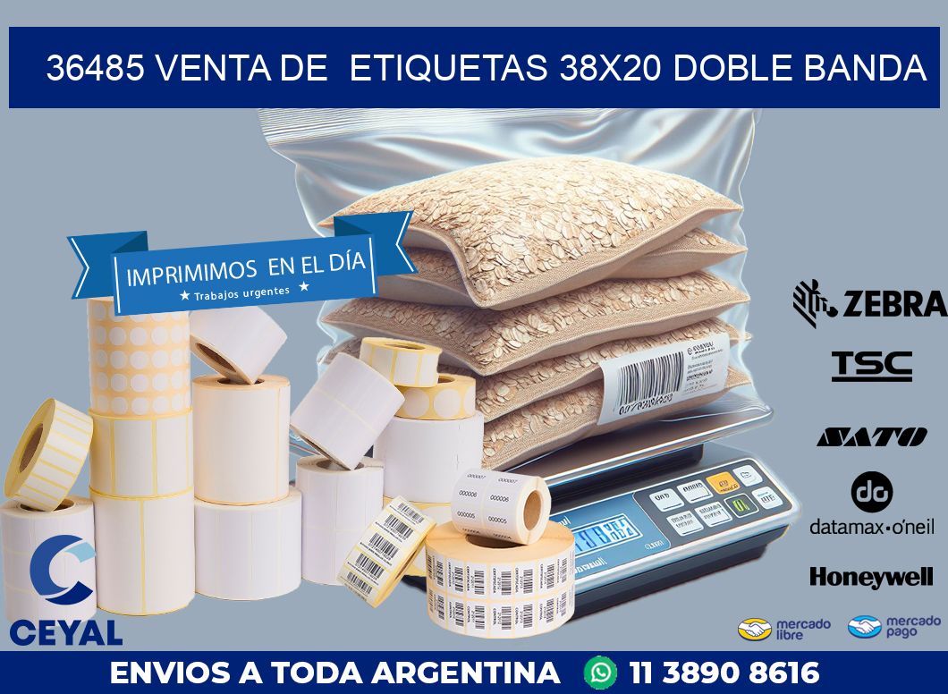 36485 VENTA DE  ETIQUETAS 38X20 DOBLE BANDA