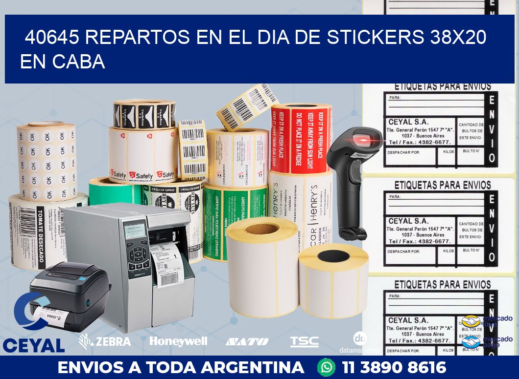 40645 REPARTOS EN EL DIA DE STICKERS 38X20 EN CABA