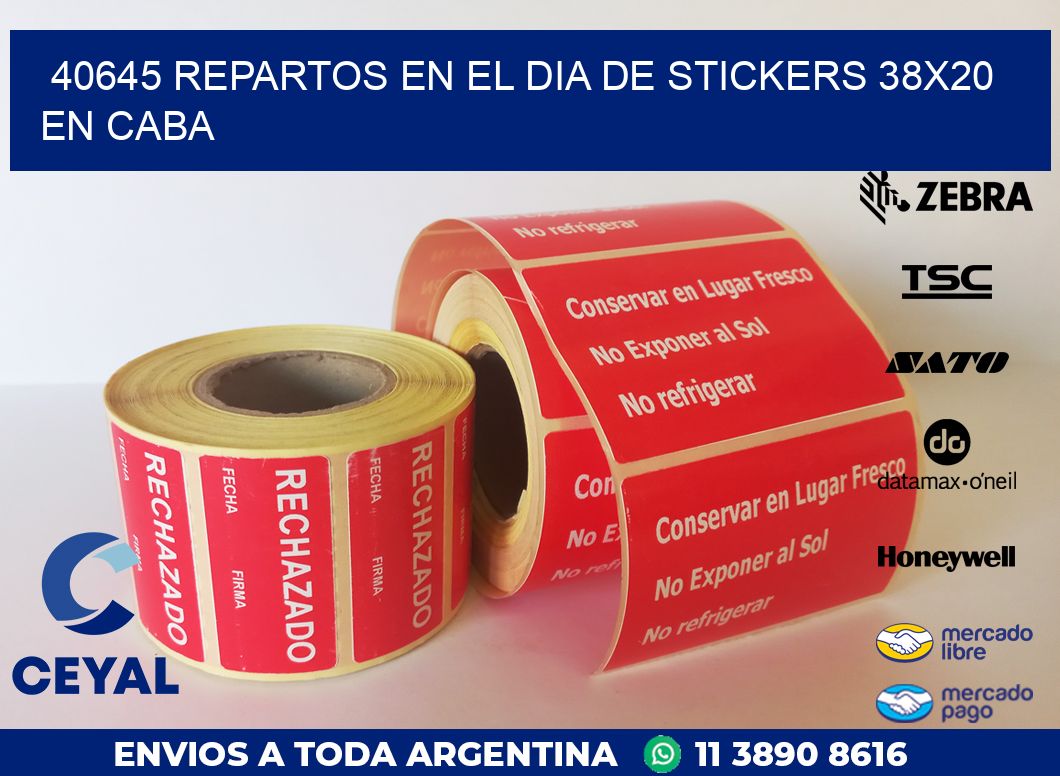 40645 REPARTOS EN EL DIA DE STICKERS 38X20 EN CABA