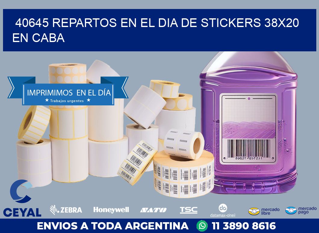 40645 REPARTOS EN EL DIA DE STICKERS 38X20 EN CABA