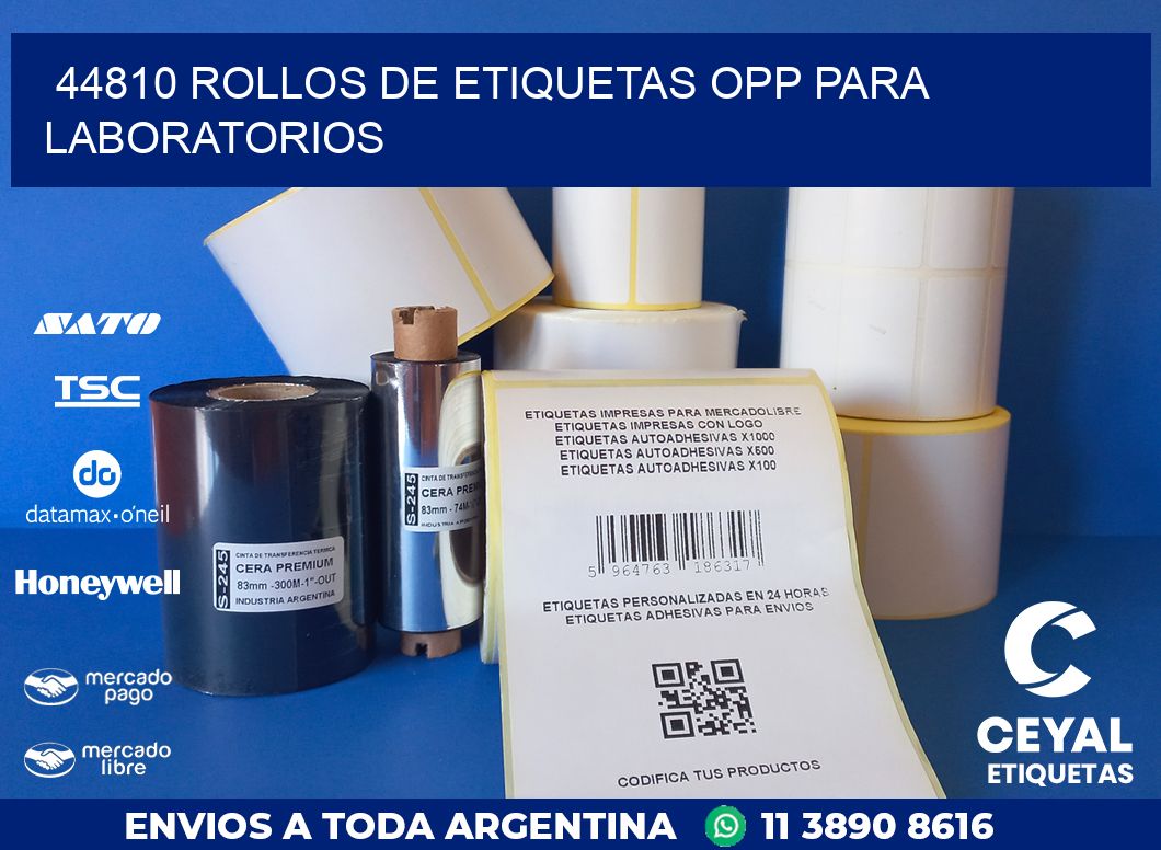 44810 ROLLOS DE ETIQUETAS OPP PARA LABORATORIOS