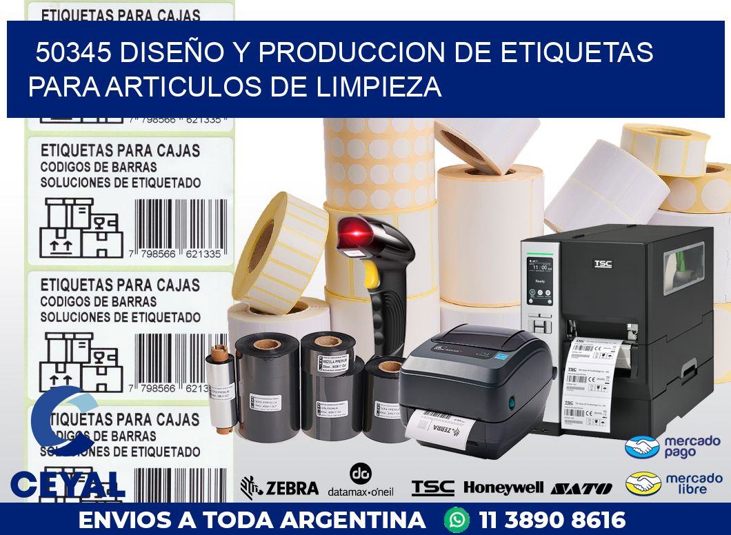 50345 DISEÑO Y PRODUCCION DE ETIQUETAS PARA ARTICULOS DE LIMPIEZA