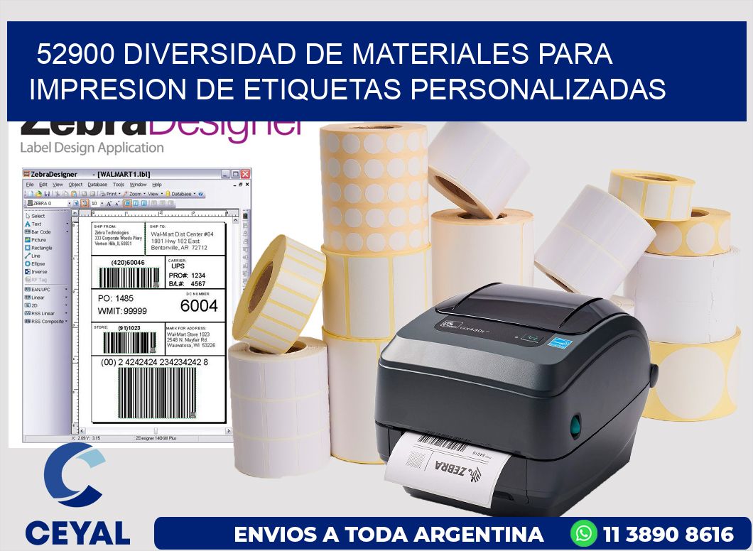 52900 DIVERSIDAD DE MATERIALES PARA IMPRESION DE ETIQUETAS PERSONALIZADAS
