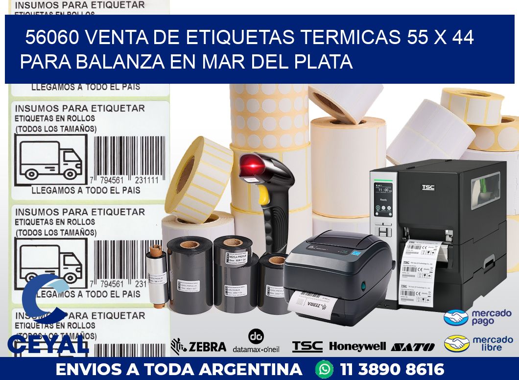 56060 VENTA DE ETIQUETAS TERMICAS 55 X 44 PARA BALANZA EN MAR DEL PLATA