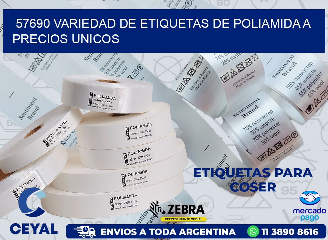 57690 VARIEDAD DE ETIQUETAS DE POLIAMIDA A PRECIOS UNICOS