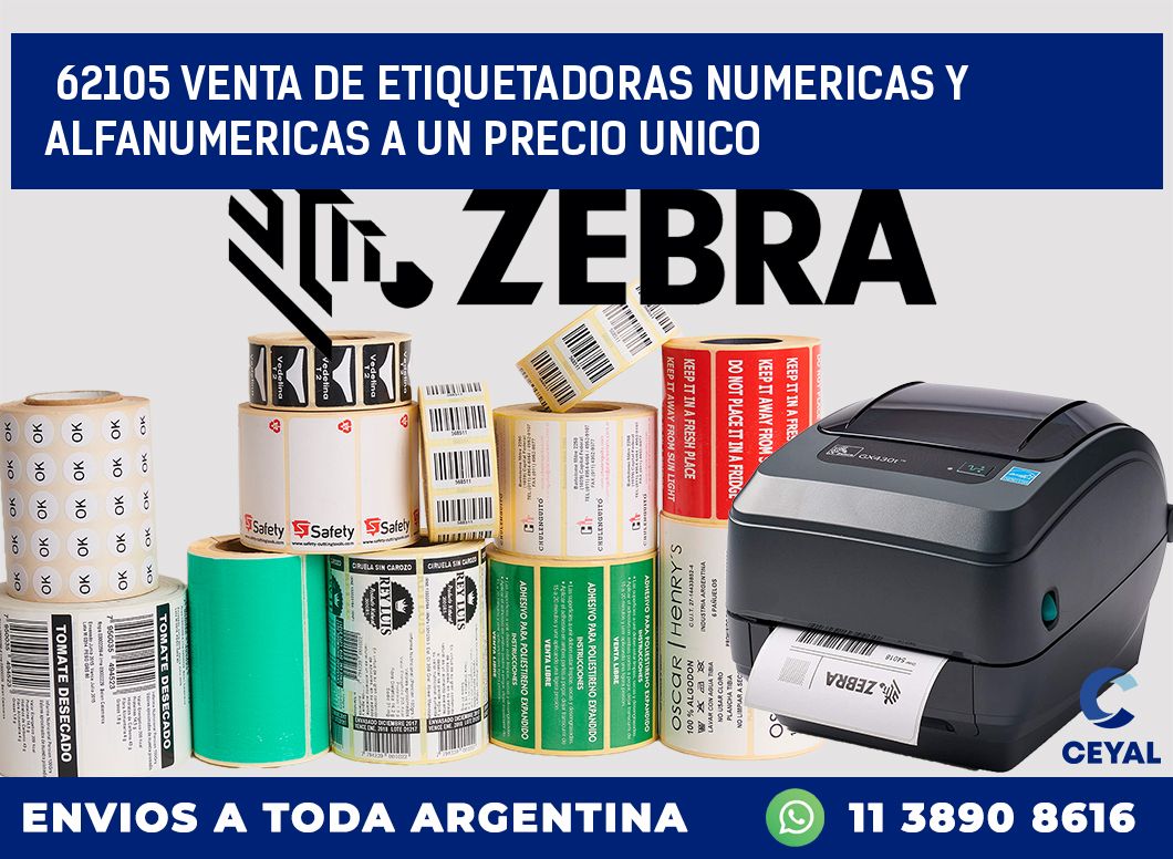 62105 VENTA DE ETIQUETADORAS NUMERICAS Y ALFANUMERICAS A UN PRECIO UNICO