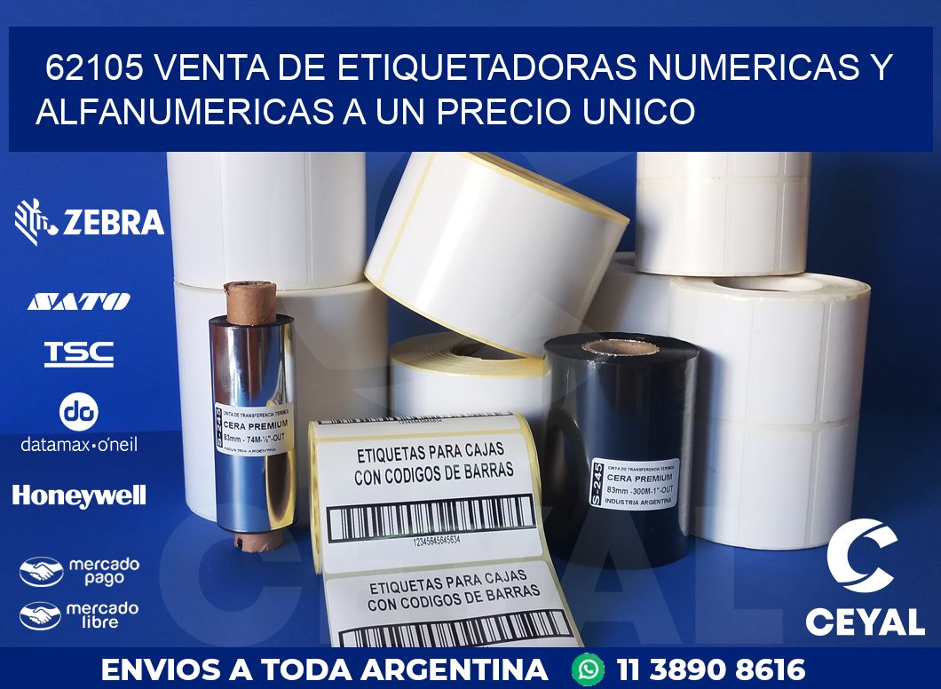 62105 VENTA DE ETIQUETADORAS NUMERICAS Y ALFANUMERICAS A UN PRECIO UNICO