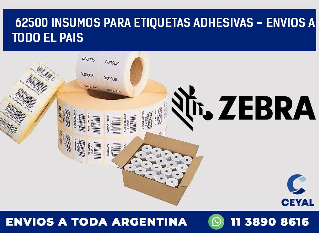 62500 INSUMOS PARA ETIQUETAS ADHESIVAS - ENVIOS A TODO EL PAIS