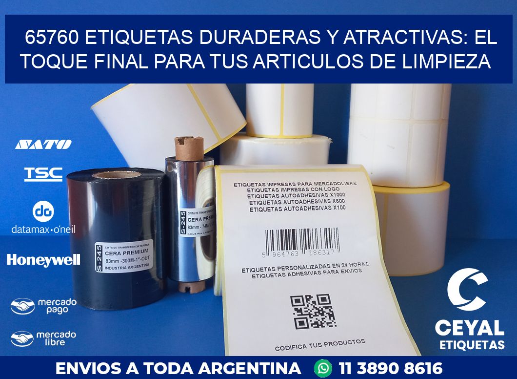 65760 ETIQUETAS DURADERAS Y ATRACTIVAS: EL TOQUE FINAL PARA TUS ARTICULOS DE LIMPIEZA