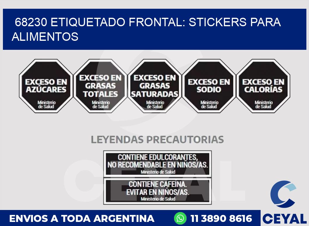 68230 ETIQUETADO FRONTAL: STICKERS PARA ALIMENTOS