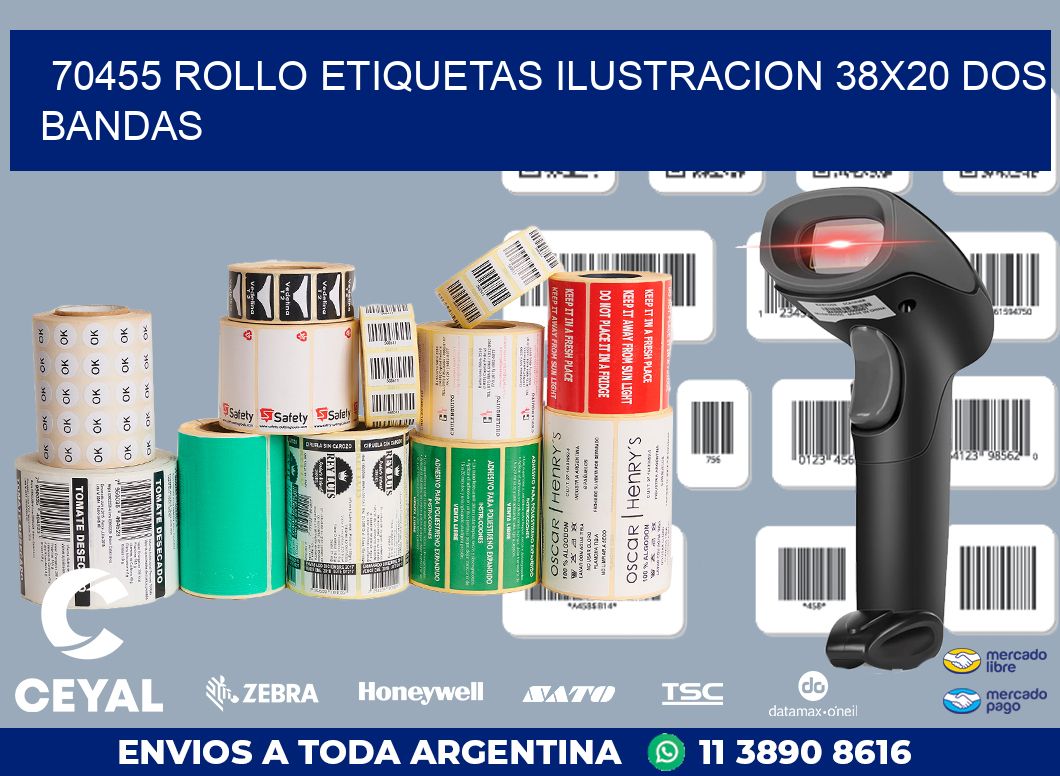 70455 ROLLO ETIQUETAS ILUSTRACION 38X20 DOS BANDAS