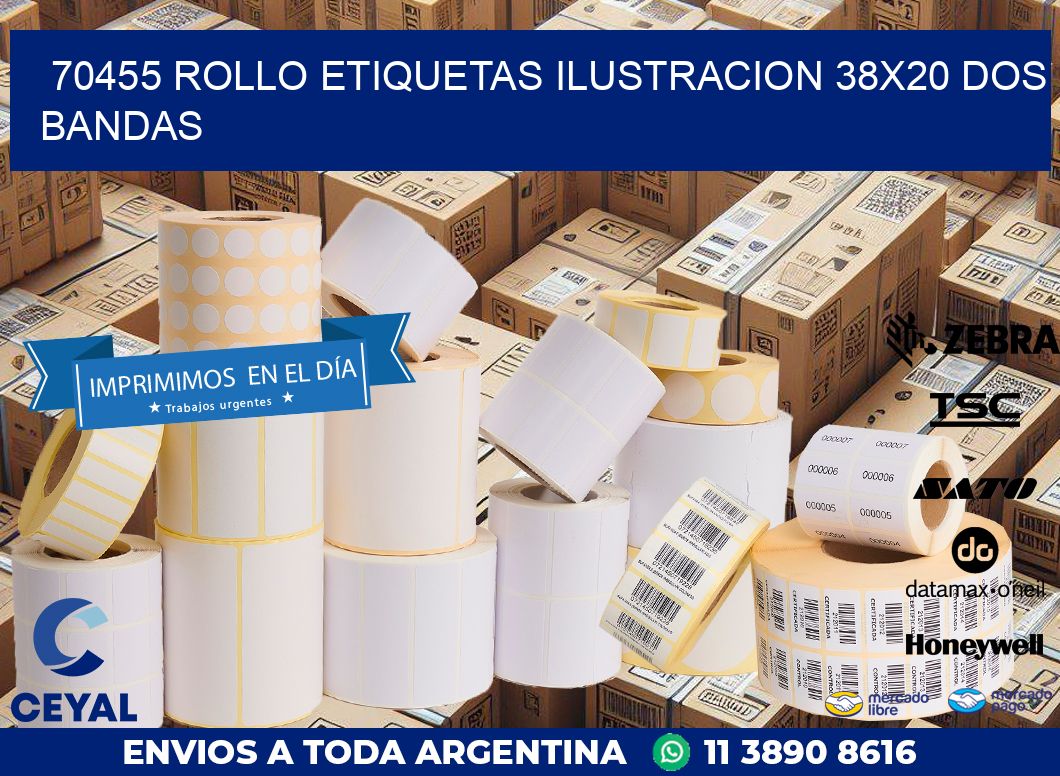 70455 ROLLO ETIQUETAS ILUSTRACION 38X20 DOS BANDAS