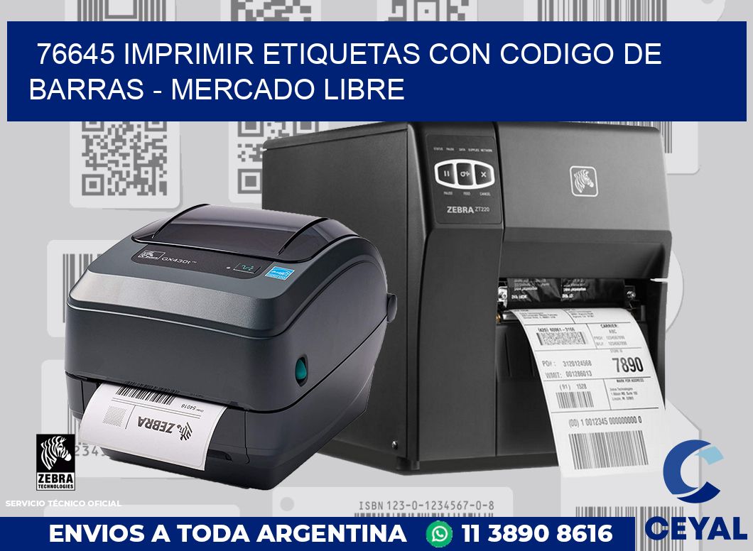 76645 IMPRIMIR ETIQUETAS CON CODIGO DE BARRAS - MERCADO LIBRE