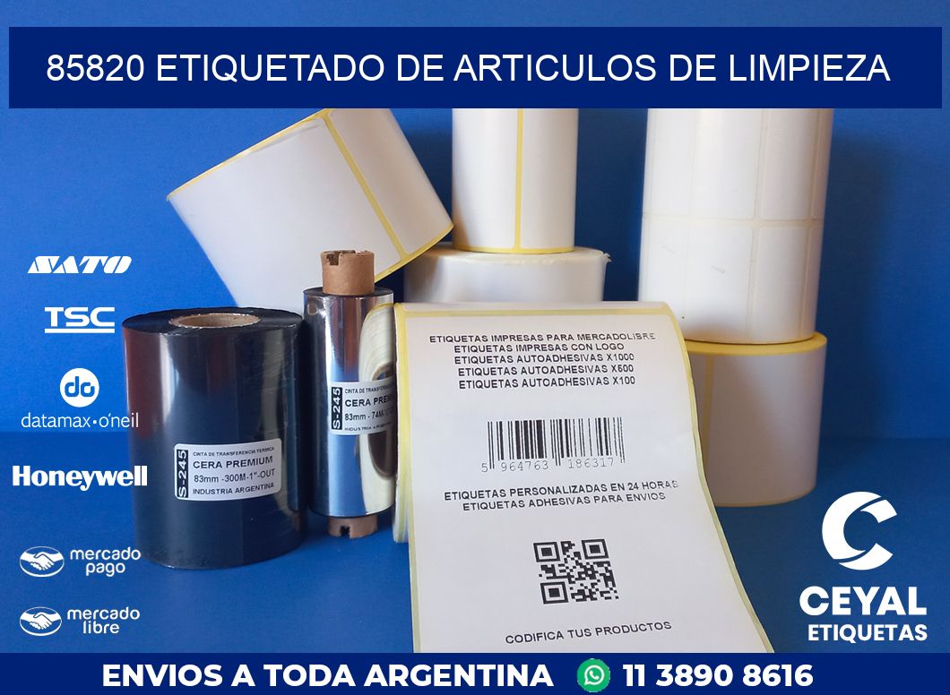 85820 ETIQUETADO DE ARTICULOS DE LIMPIEZA