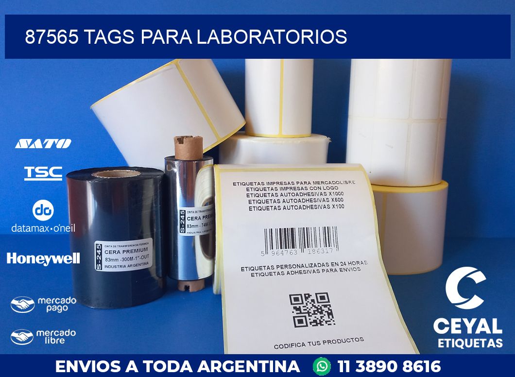 87565 TAGS PARA LABORATORIOS