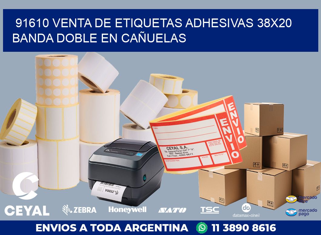 91610 VENTA DE ETIQUETAS ADHESIVAS 38X20 BANDA DOBLE EN CAÑUELAS