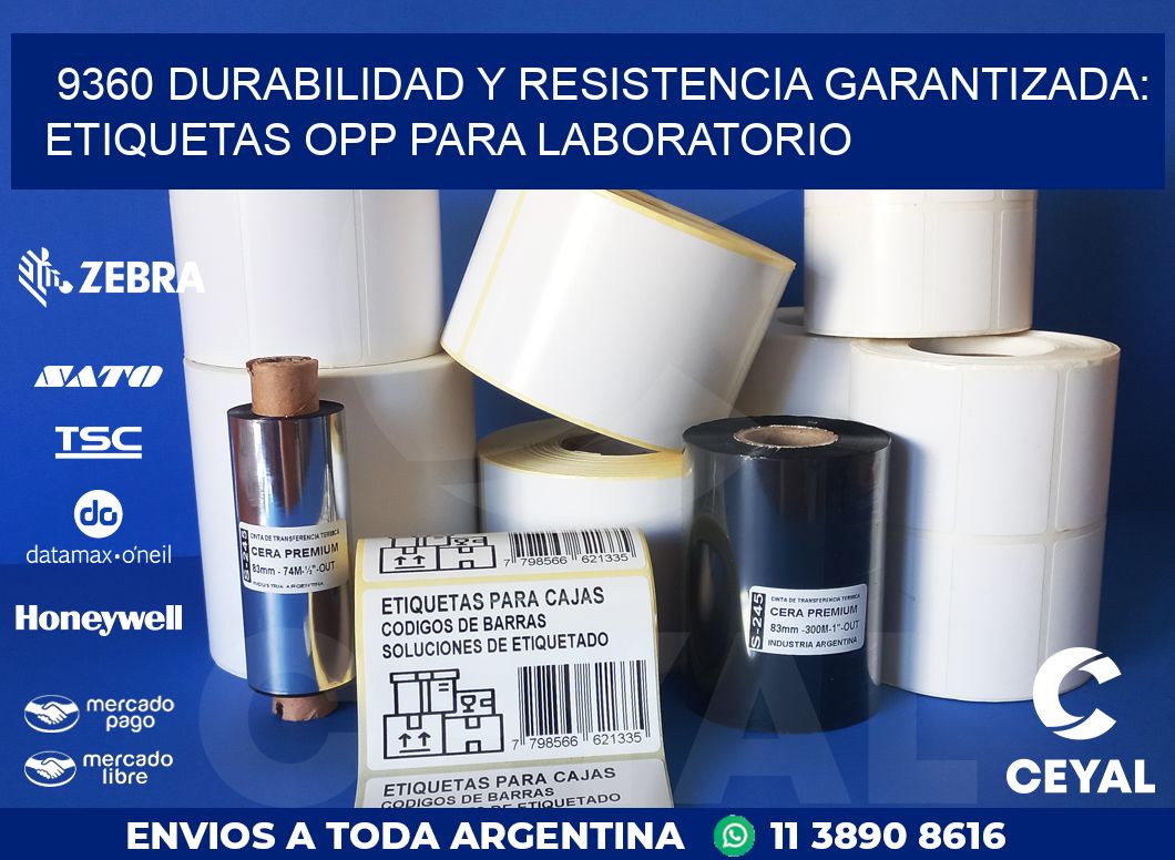 9360 DURABILIDAD Y RESISTENCIA GARANTIZADA: ETIQUETAS OPP PARA LABORATORIO
