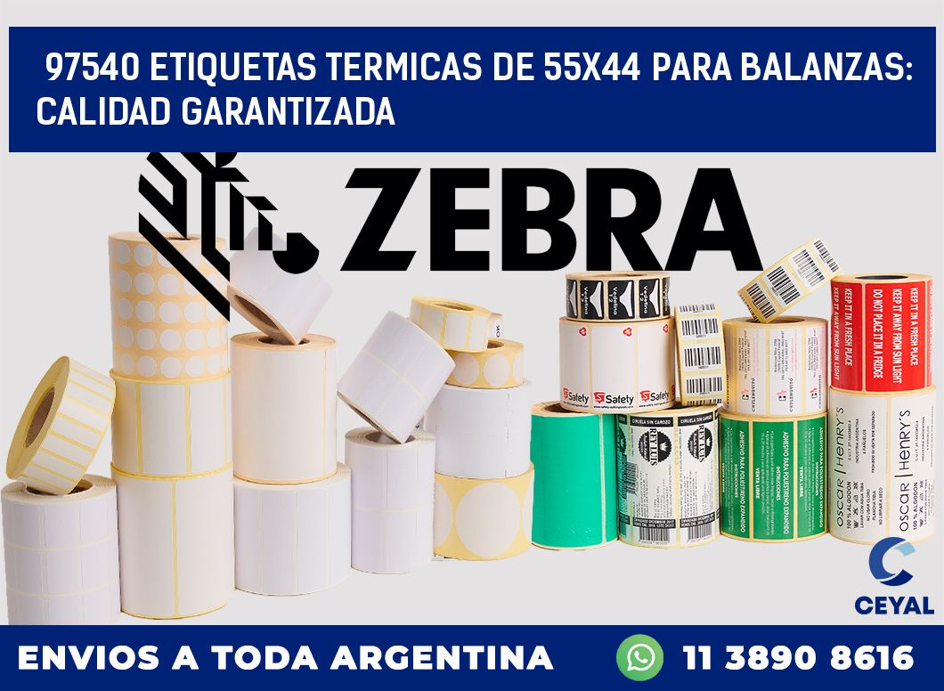 97540 ETIQUETAS TERMICAS DE 55X44 PARA BALANZAS: CALIDAD GARANTIZADA