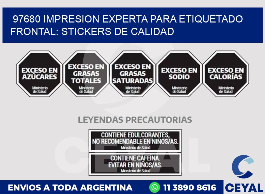 97680 IMPRESION EXPERTA PARA ETIQUETADO FRONTAL: STICKERS DE CALIDAD