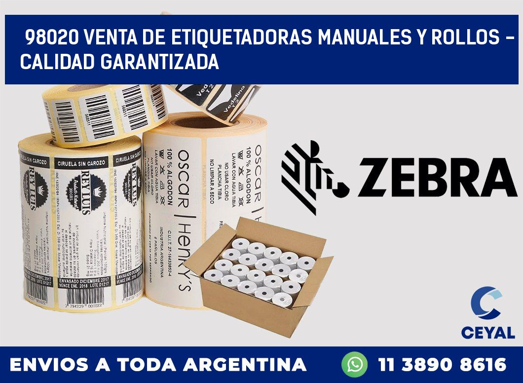 98020 VENTA DE ETIQUETADORAS MANUALES Y ROLLOS - CALIDAD GARANTIZADA