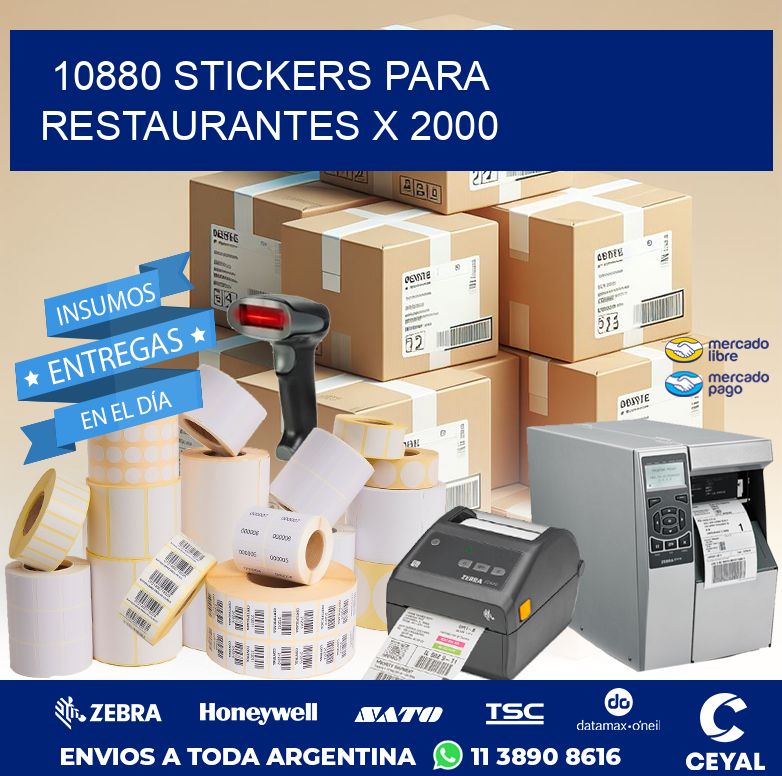 10880 STICKERS PARA RESTAURANTES X 2000