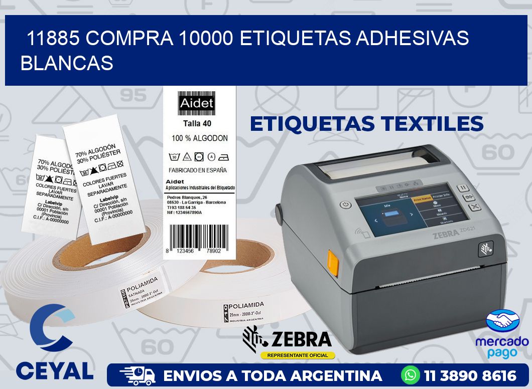 11885 COMPRA 10000 ETIQUETAS ADHESIVAS BLANCAS