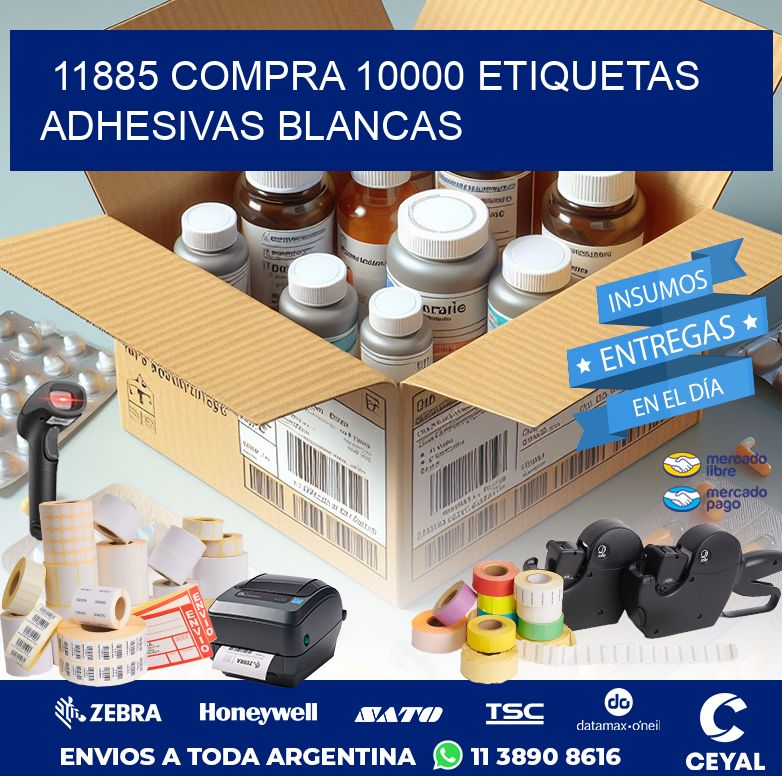11885 COMPRA 10000 ETIQUETAS ADHESIVAS BLANCAS