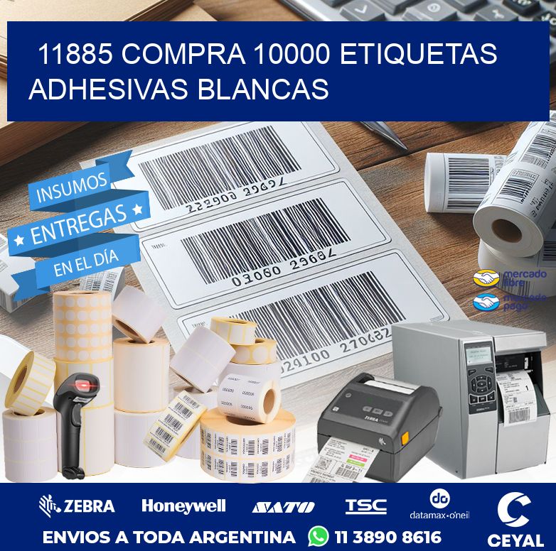 11885 COMPRA 10000 ETIQUETAS ADHESIVAS BLANCAS