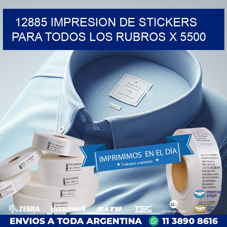 12885 IMPRESION DE STICKERS PARA TODOS LOS RUBROS X 5500