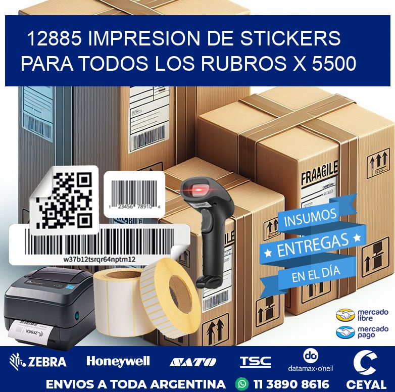 12885 IMPRESION DE STICKERS PARA TODOS LOS RUBROS X 5500