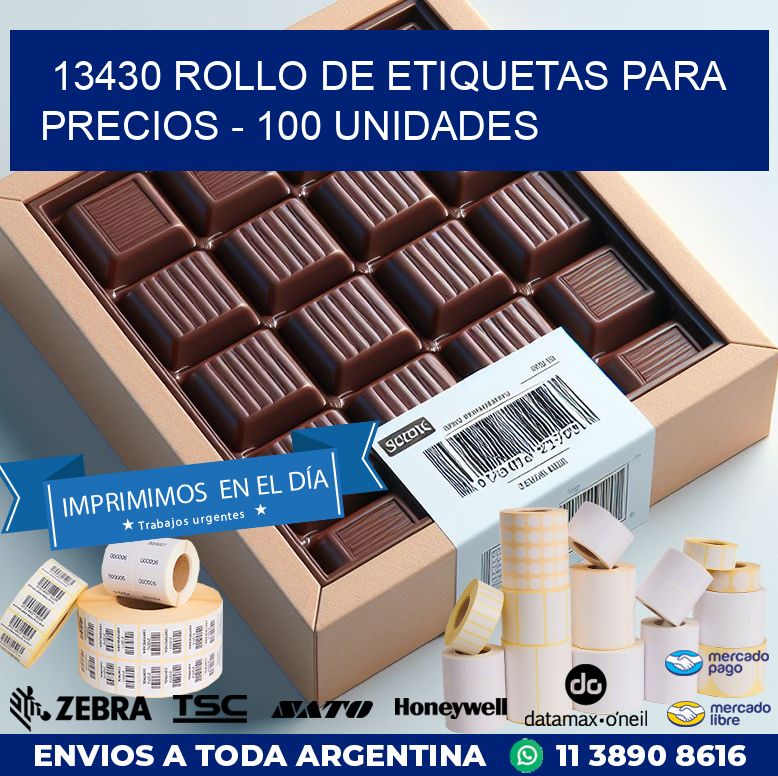 13430 ROLLO DE ETIQUETAS PARA PRECIOS – 100 UNIDADES